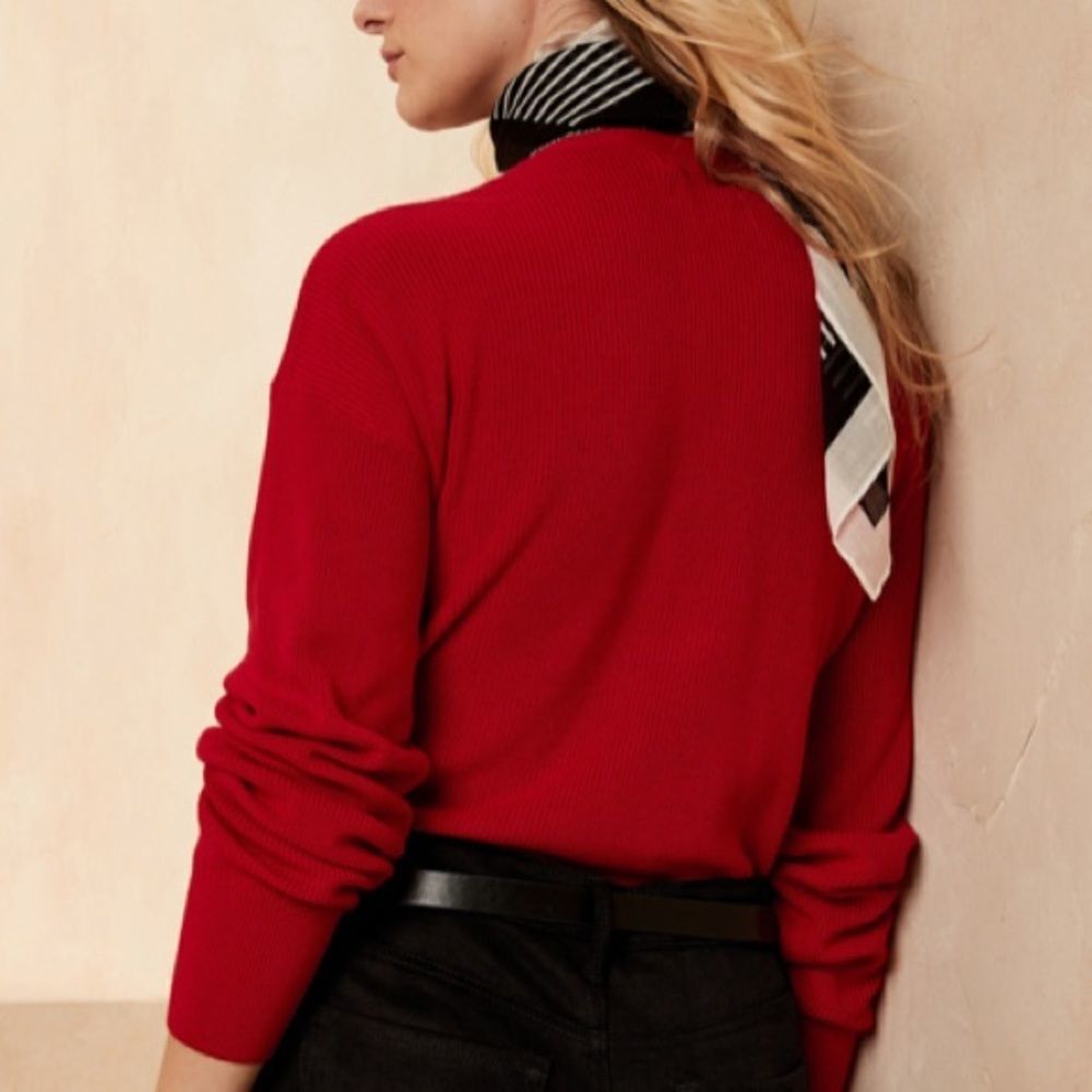 Banana Republic Forever Wrap V-Neck Pullover Sweater - Picture 5 of 12